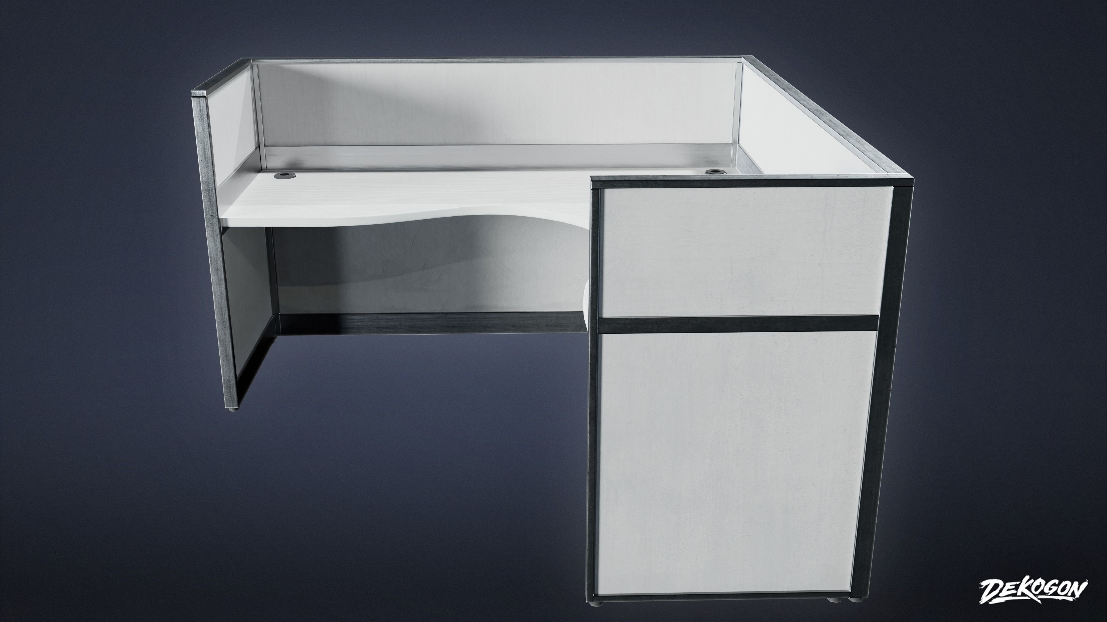 STUDIO OFFICES - Desk 01 - LOW POLY Low-poly 3D model_2