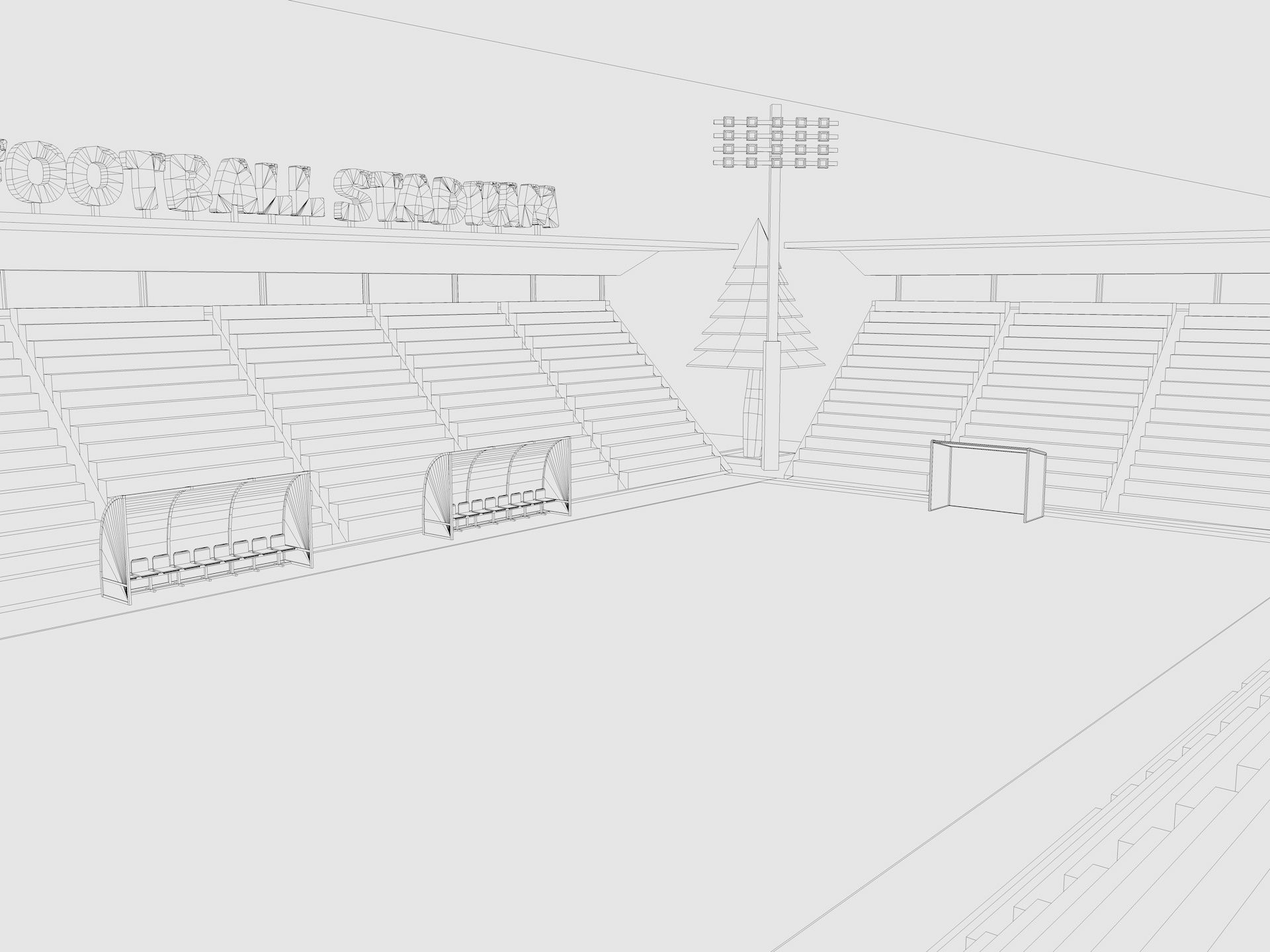 Cartoon Football Stadium Low-poly 3D model_9