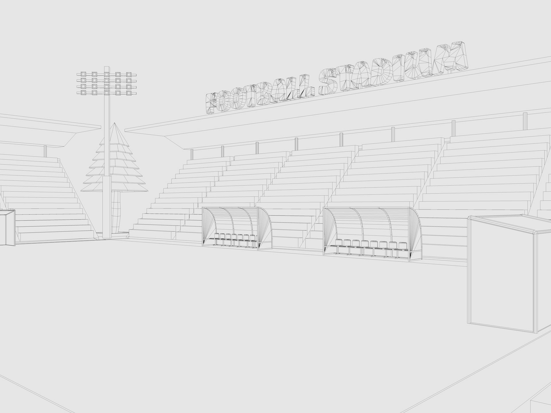 Cartoon Football Stadium Low-poly 3D model_11