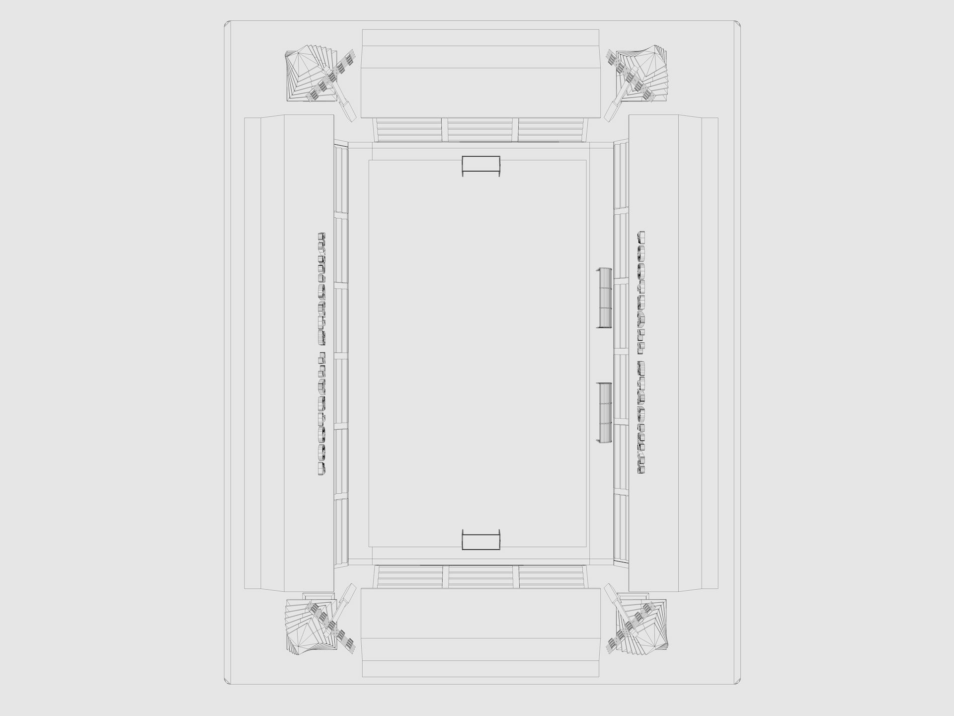 Cartoon Football Stadium Low-poly 3D model_8