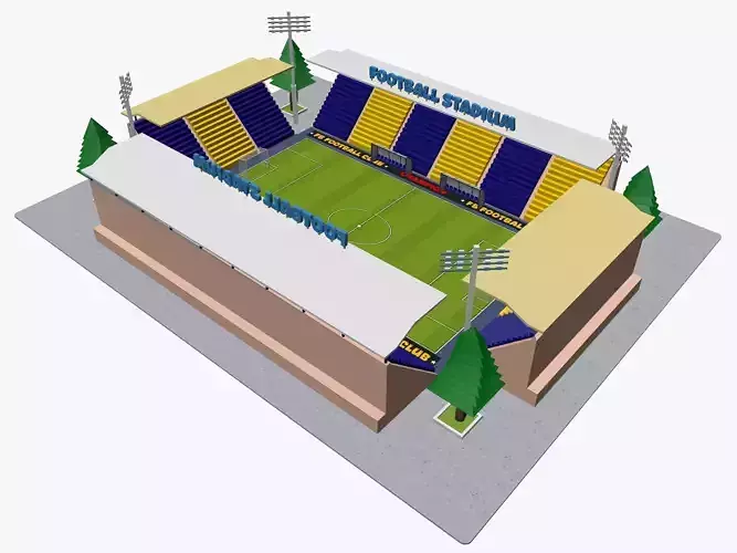 Cartoon Football Stadium Low-poly 3D model Cartoon Football Stadium Low-poly 3D model