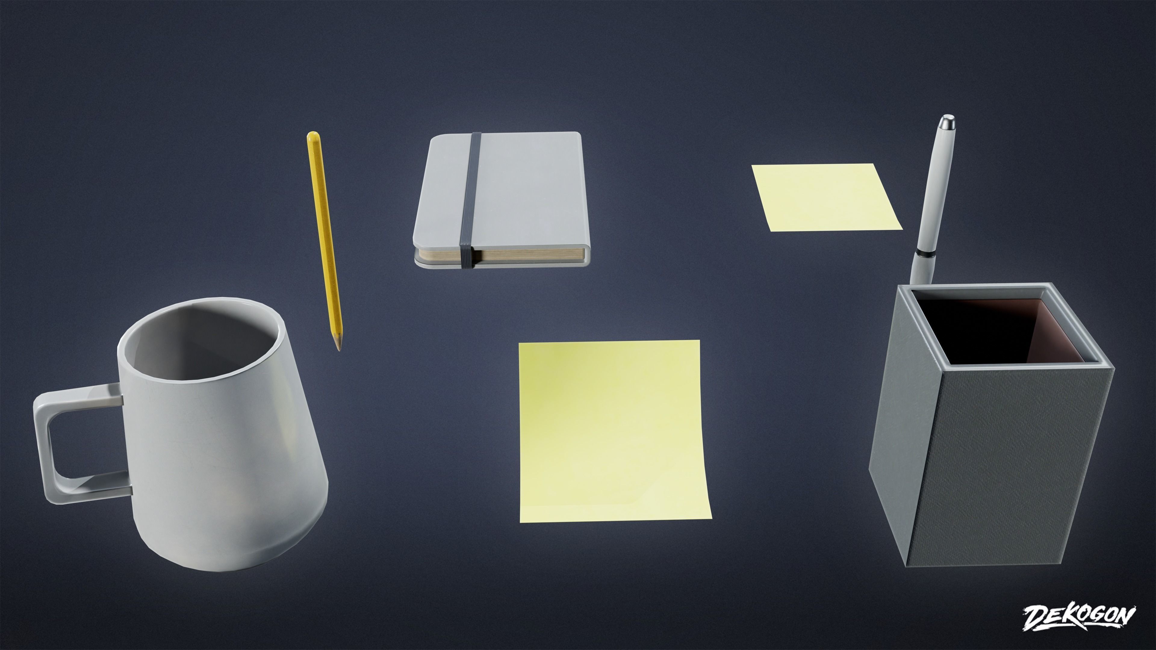 STUDIO OFFICES - Desk Assets 01 - LOW POLY Low-poly 3D model_2