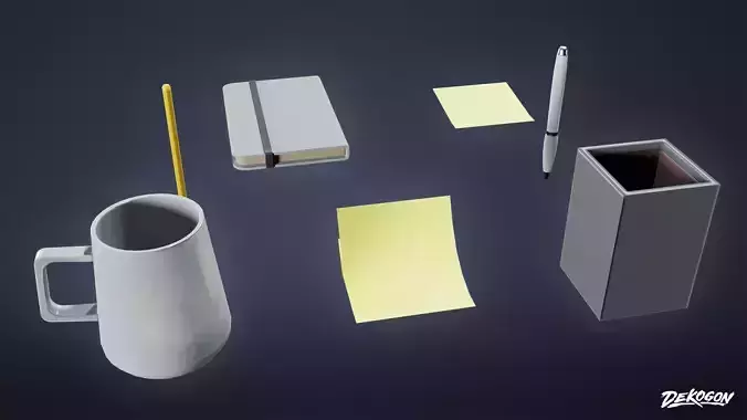 STUDIO OFFICES - Desk Assets 01 - LOW POLY