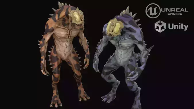 Alien predator Low-poly 3D model