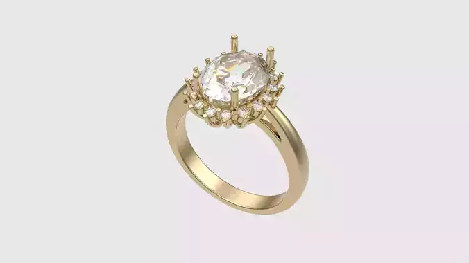 Radiant Halo Cocktail Ring JDBCo 3D print model