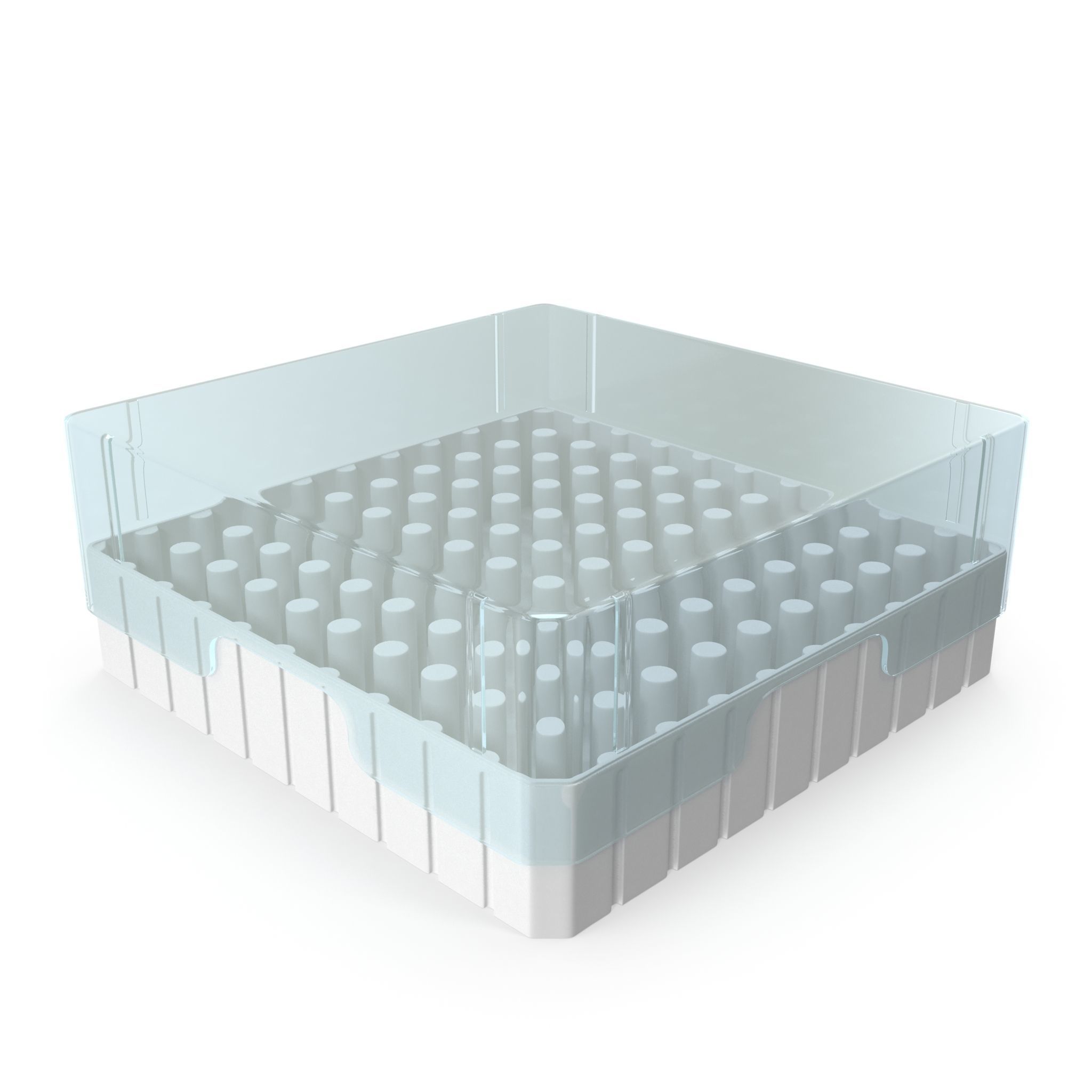 Eppendorf Storage Box 2 inch 10x10 Low-poly 3D model_2