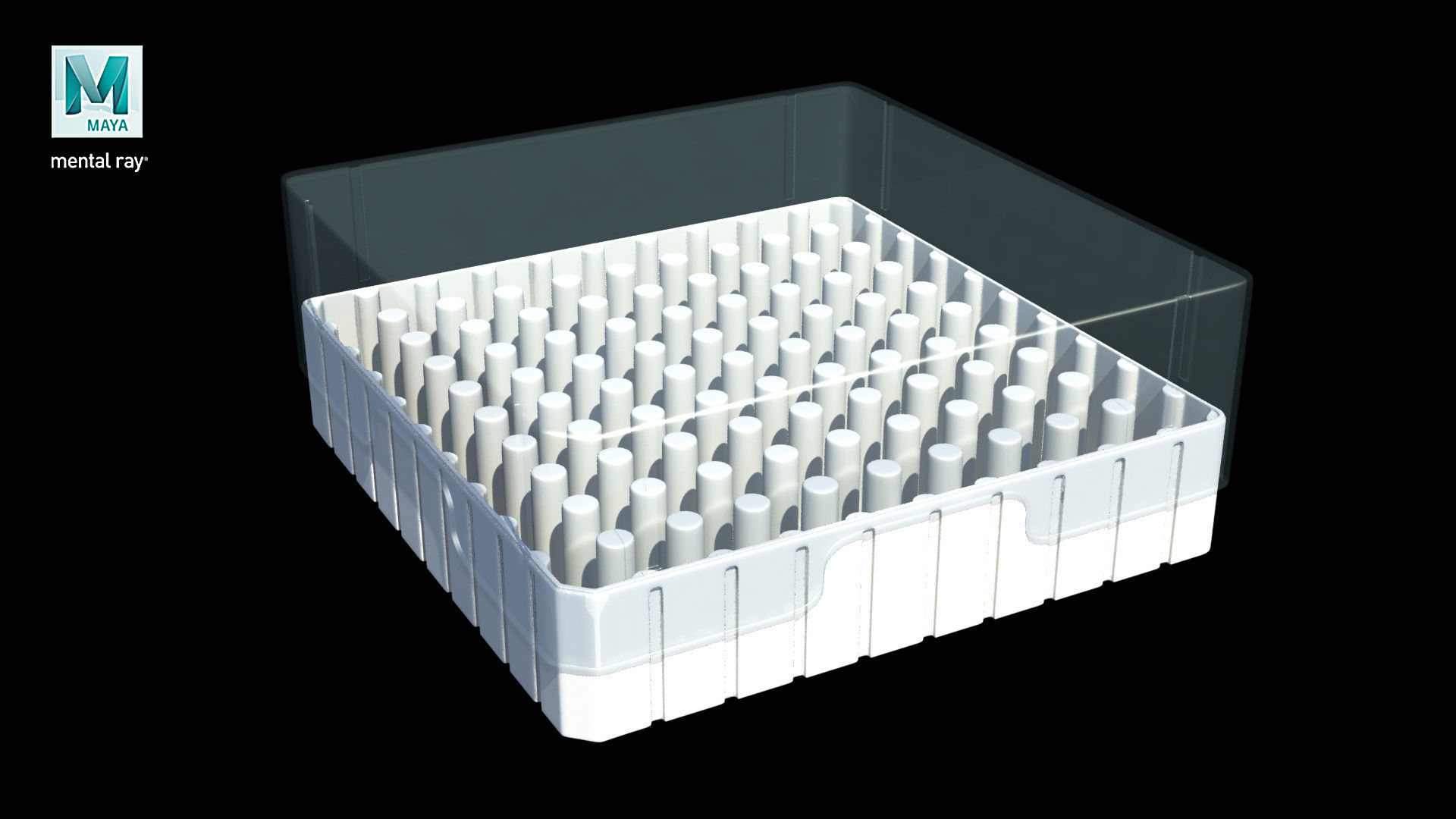 Eppendorf Storage Box 2 inch 10x10 Low-poly 3D model_12