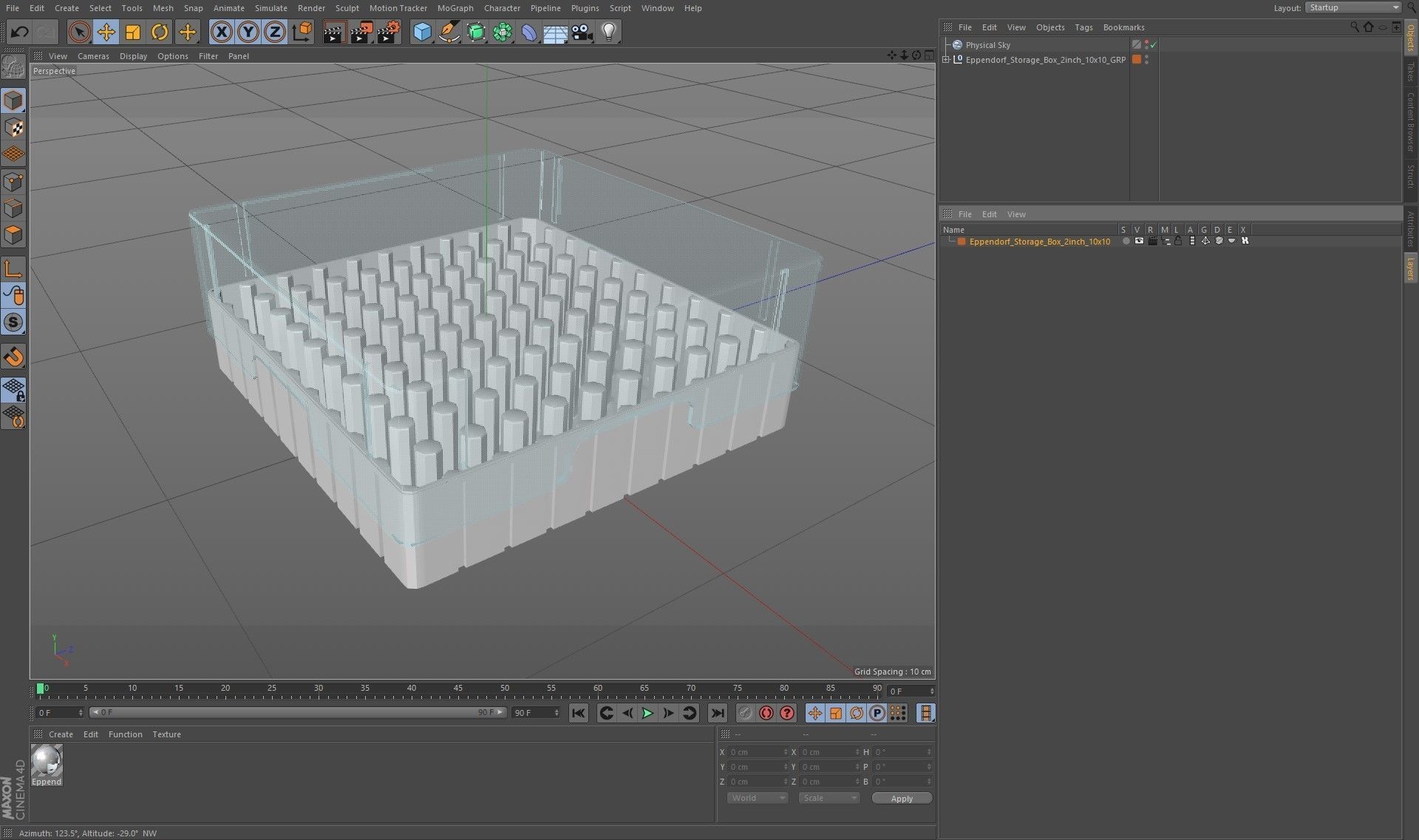Eppendorf Storage Box 2 inch 10x10 Low-poly 3D model_16