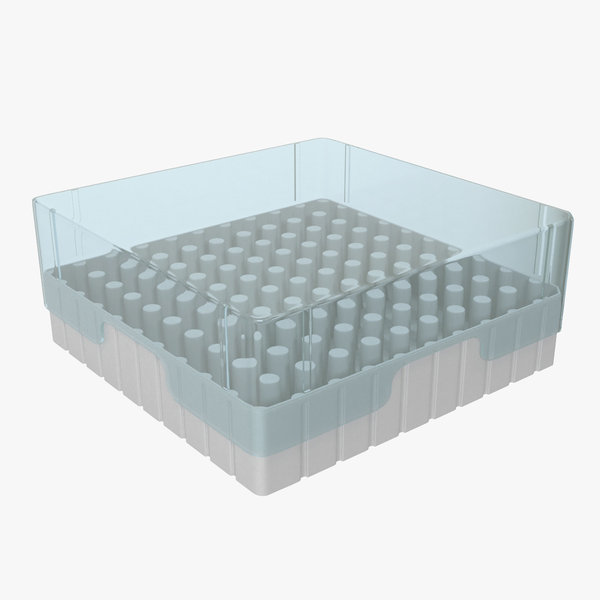 Eppendorf Storage Box 2 inch 10x10 Low-poly 3D model_8