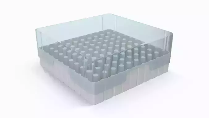 Eppendorf Storage Box 2 inch 10x10 Low-poly 3D model