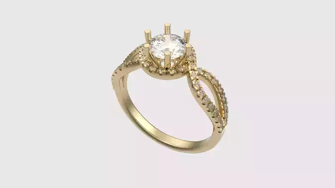 Twist Halo Engagement Ring JDBCo 3D print model