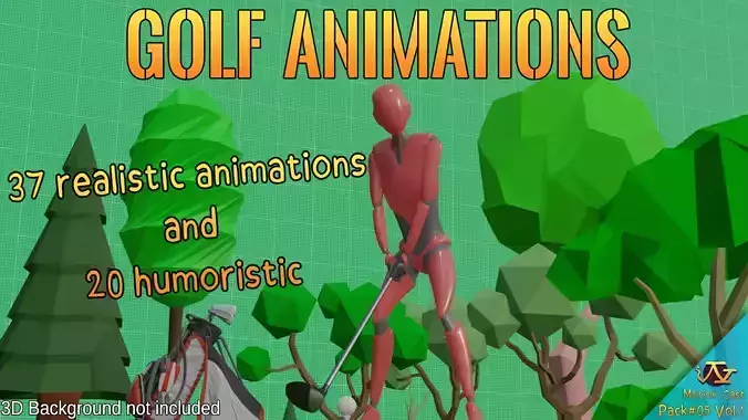 Golf animations - Motion Cast05 Vol1 3D model