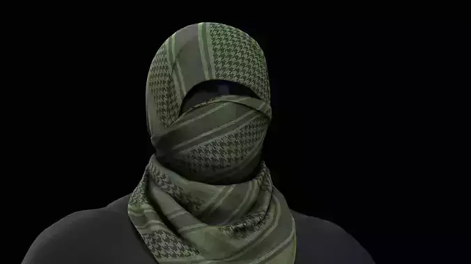 Military Shemagh Tactical Desert Scarf Low-poly 3D model