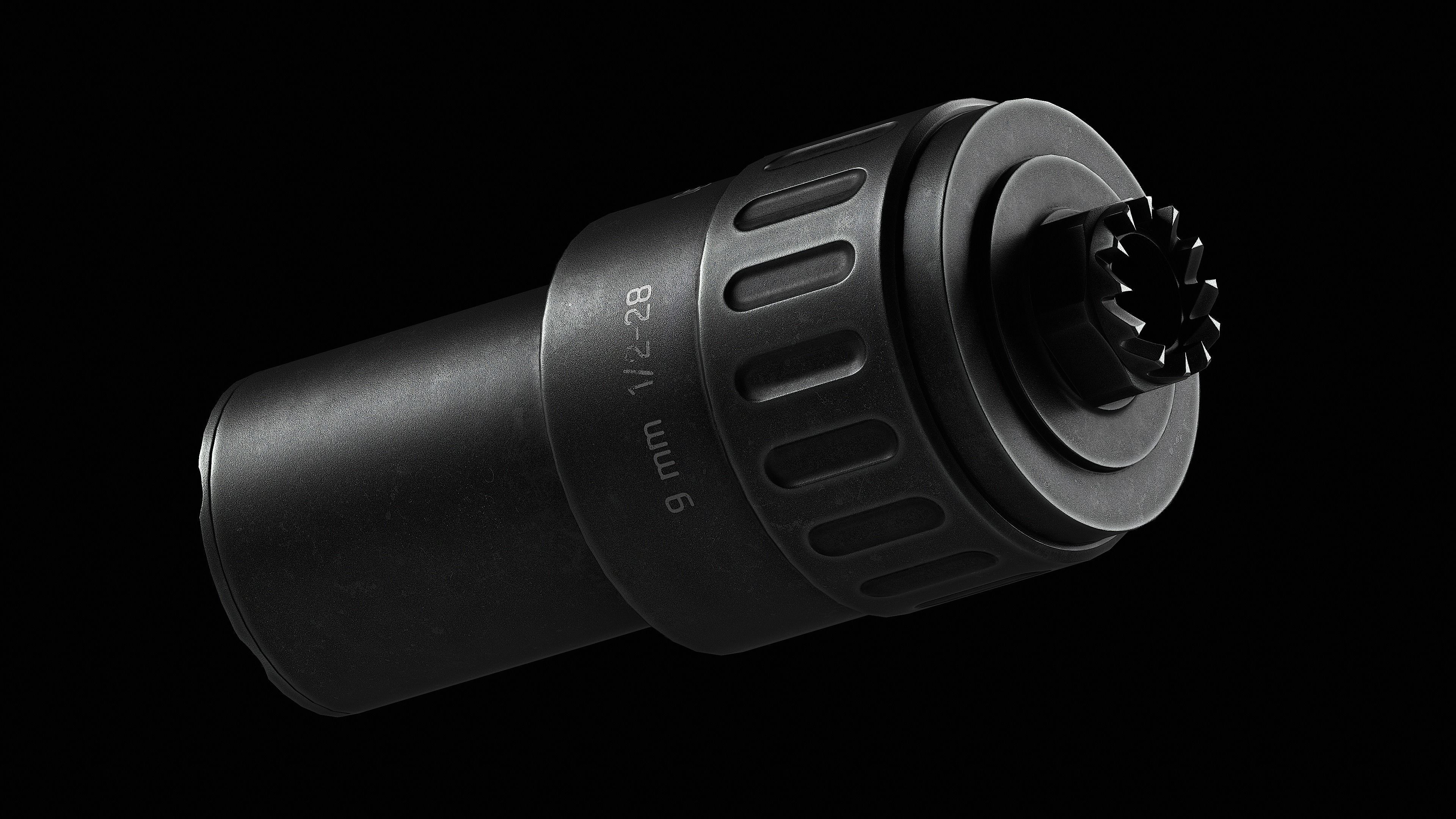 Delta-Tek MPI KP 9 9x19 flash hider Low-poly 3D model_4