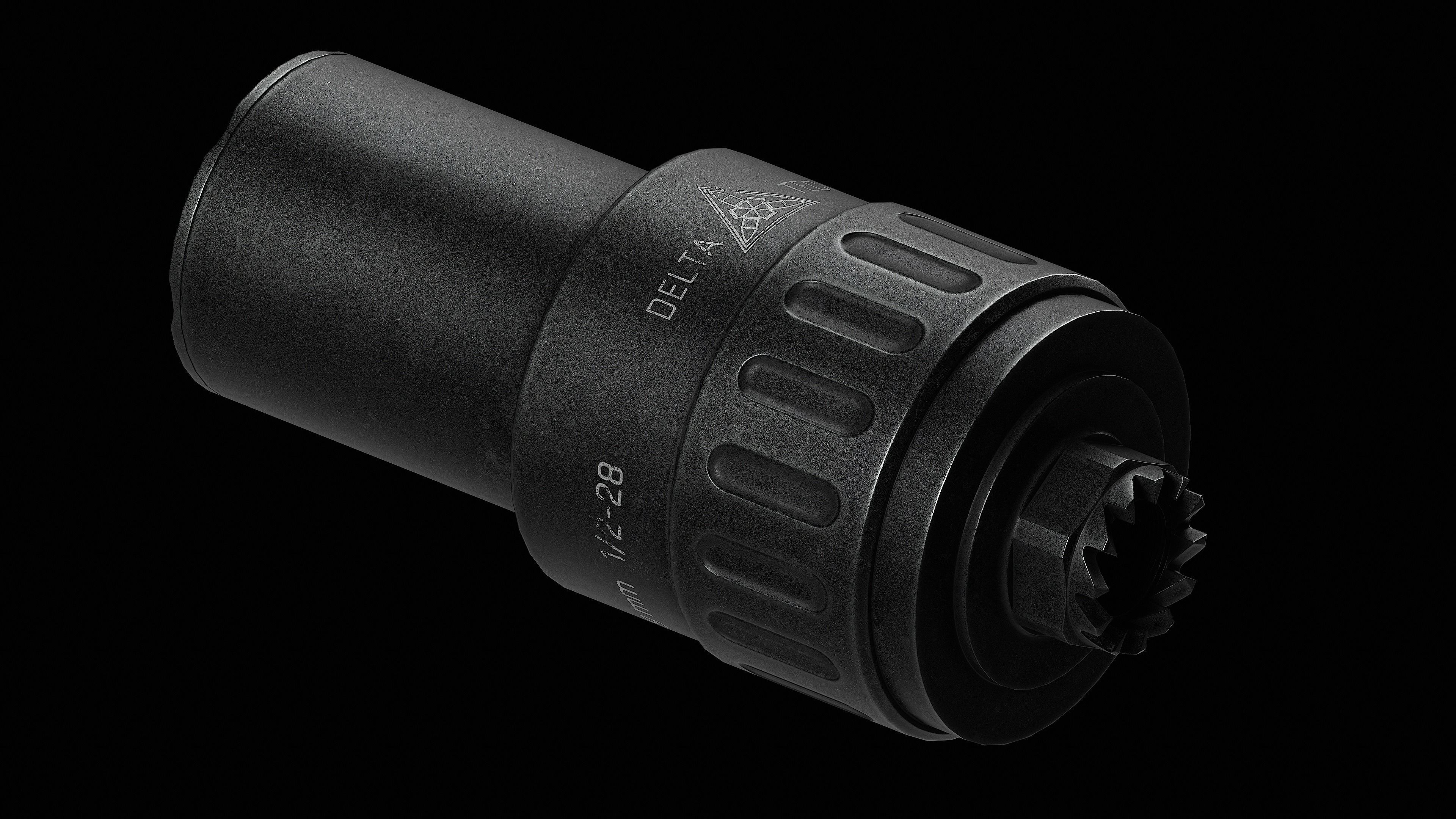Delta-Tek MPI KP 9 9x19 flash hider Low-poly 3D model_5