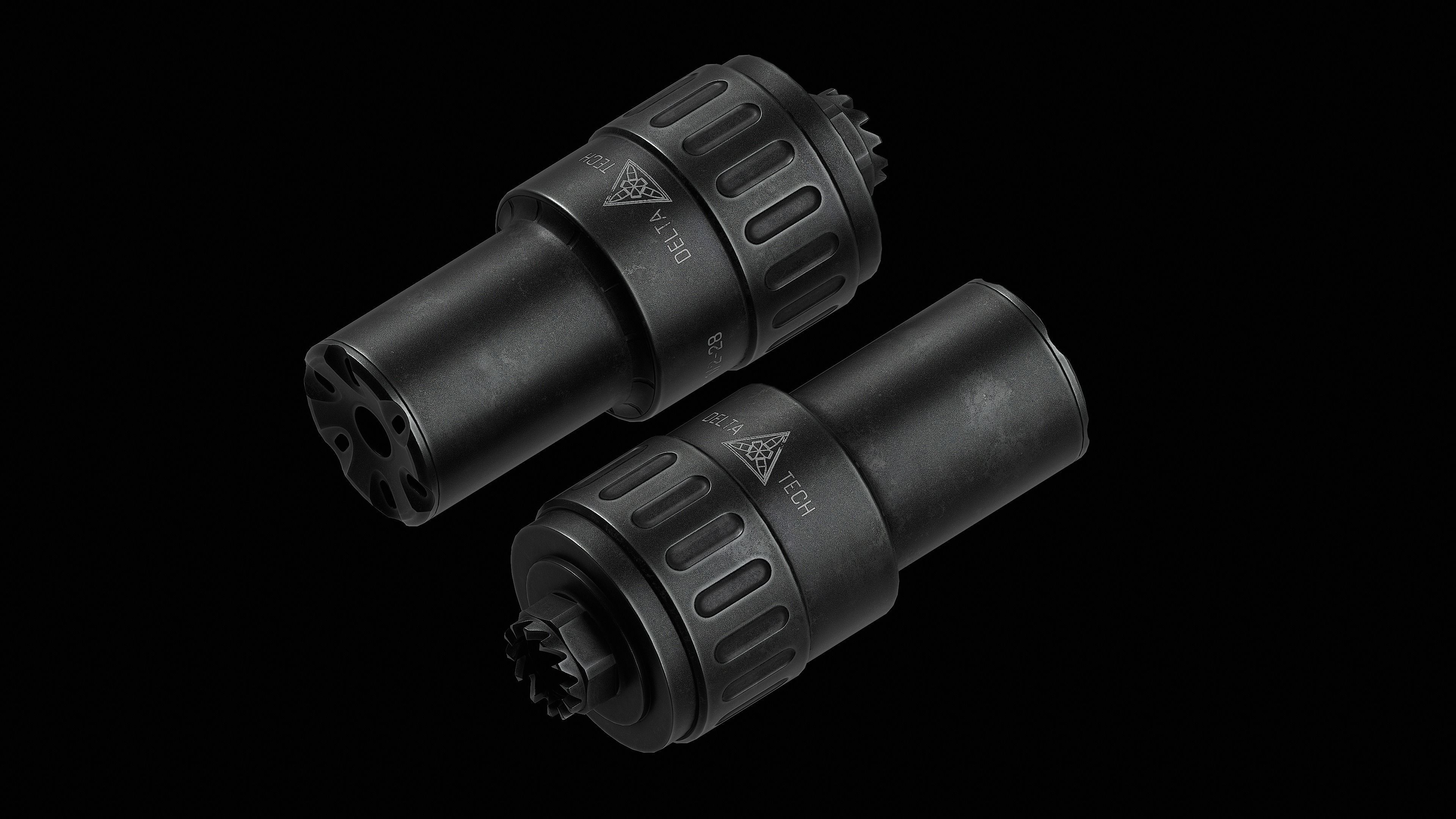 Delta-Tek MPI KP 9 9x19 flash hider Low-poly 3D model_7