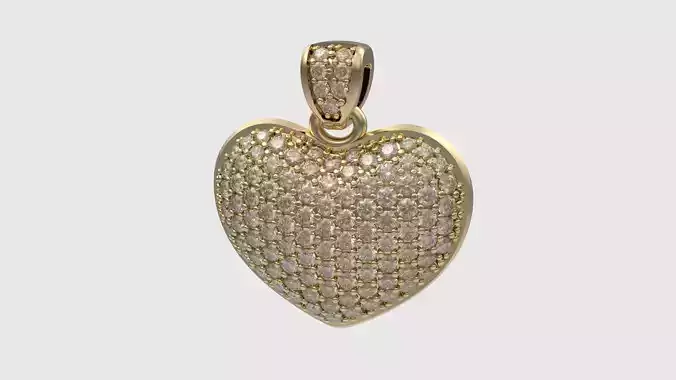 Pave Set Heart Pendant JDBCo 3D print model