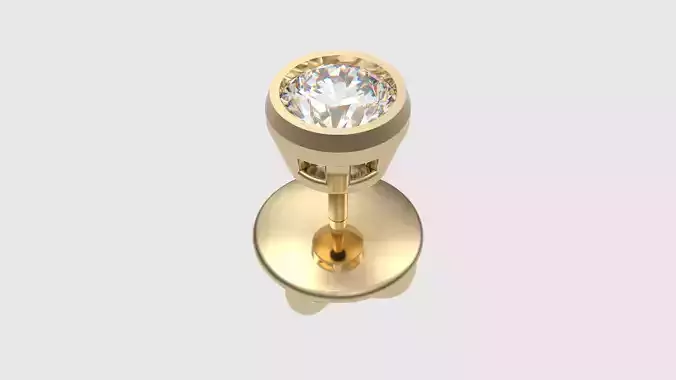 Modern Bezel-Set Stud Earrings JDBCo 3D print model