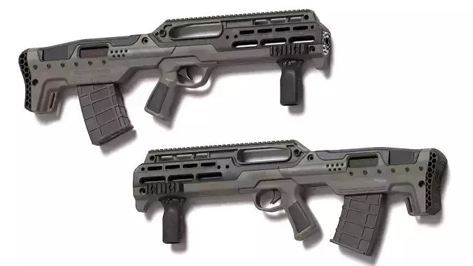 D12 Shotgun Low-poly 3D model