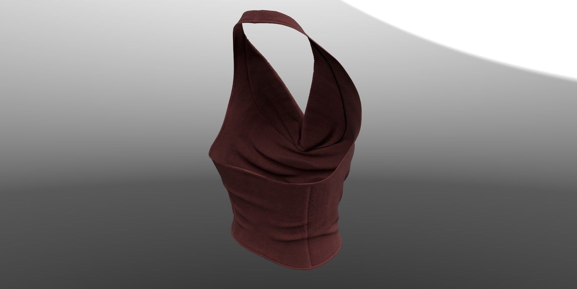 Female Top PBR 4k Low-poly 3D model_4