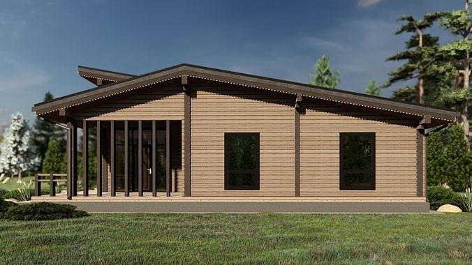 3D model of a wooden house 3D model 5