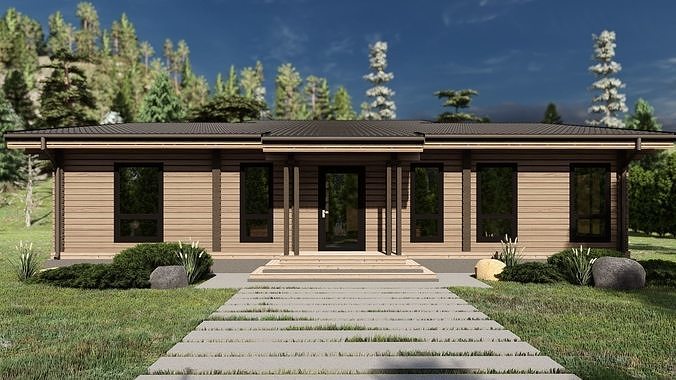 3D model of a wooden house 3D model 6