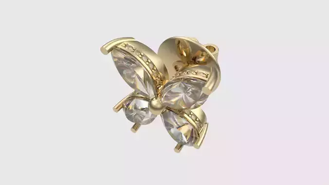 Butterfly-Inspired Stud Earrings JDBCo 3D print model