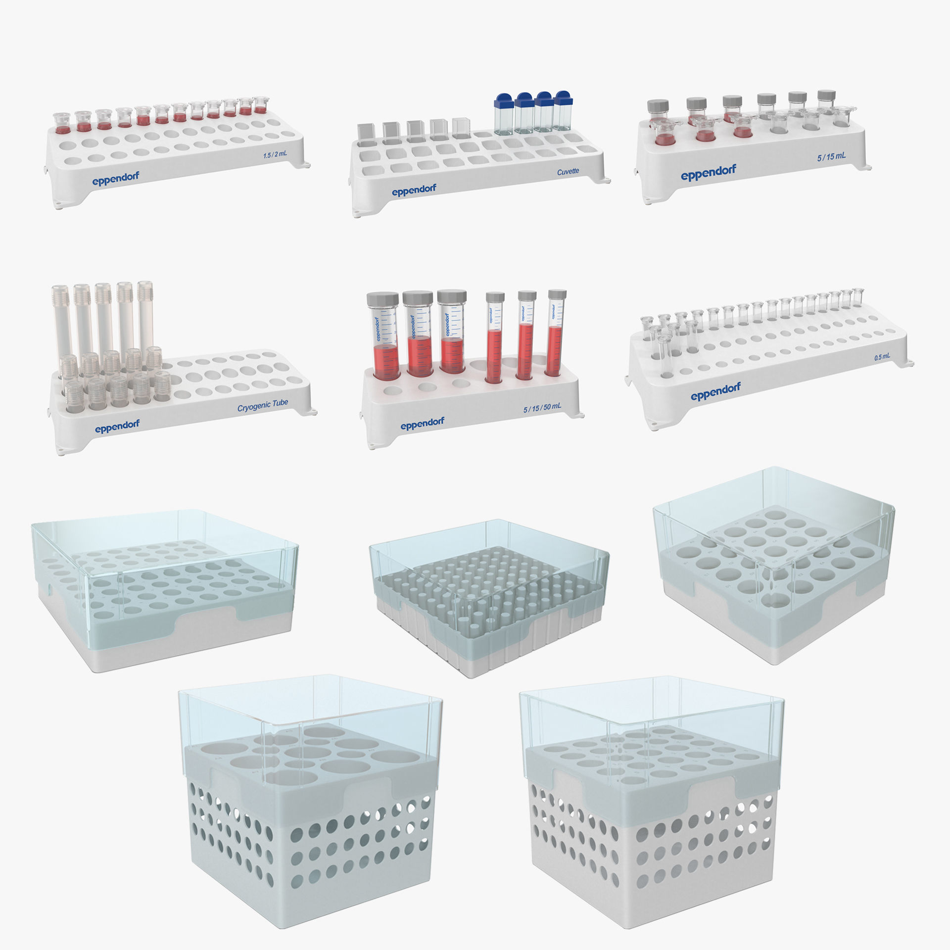 Eppendorf Storage Boxes and Tube Racks Collection VR / AR / low-poly ...