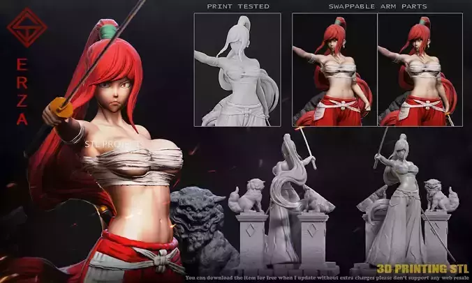 Erza Scarlet 3D print model