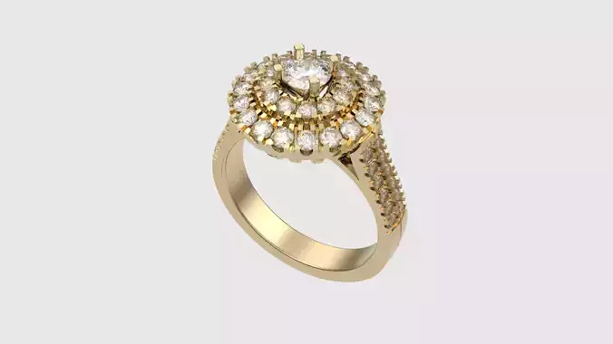 Radiant Double Halo Ring JDBCo 3D print model