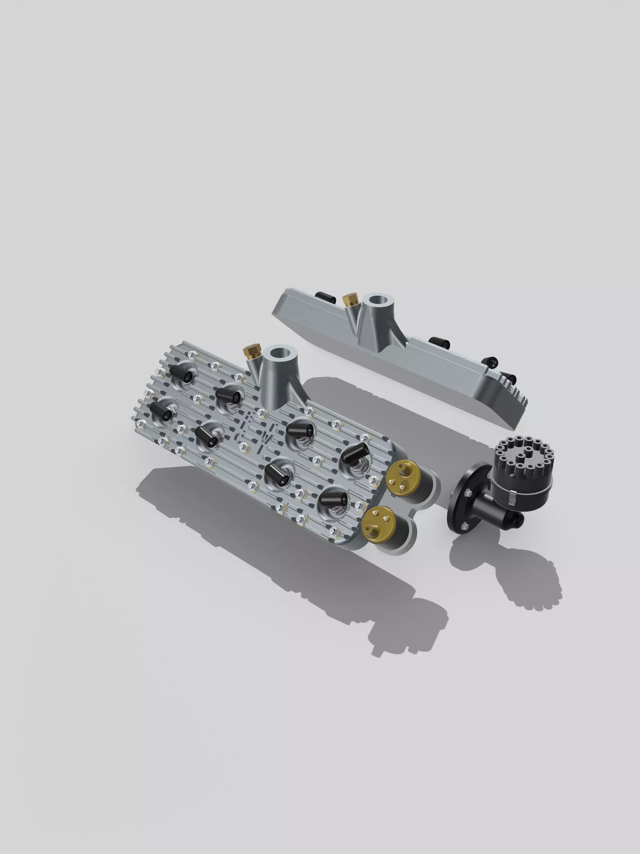 Hotrod Flathead Twin Spark Head conversion set 3D print model