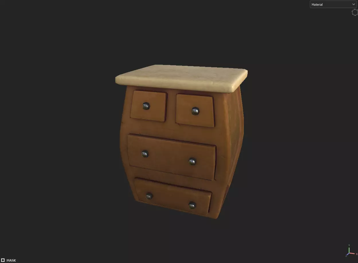 Stylized Drawer Free low-poly 3D model