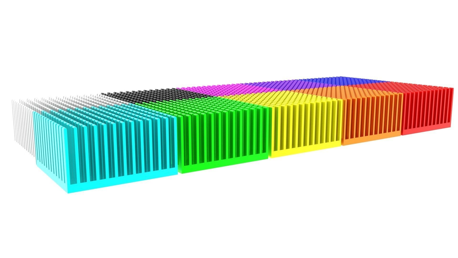 Colored Chipset Radiators Set 3D model_12