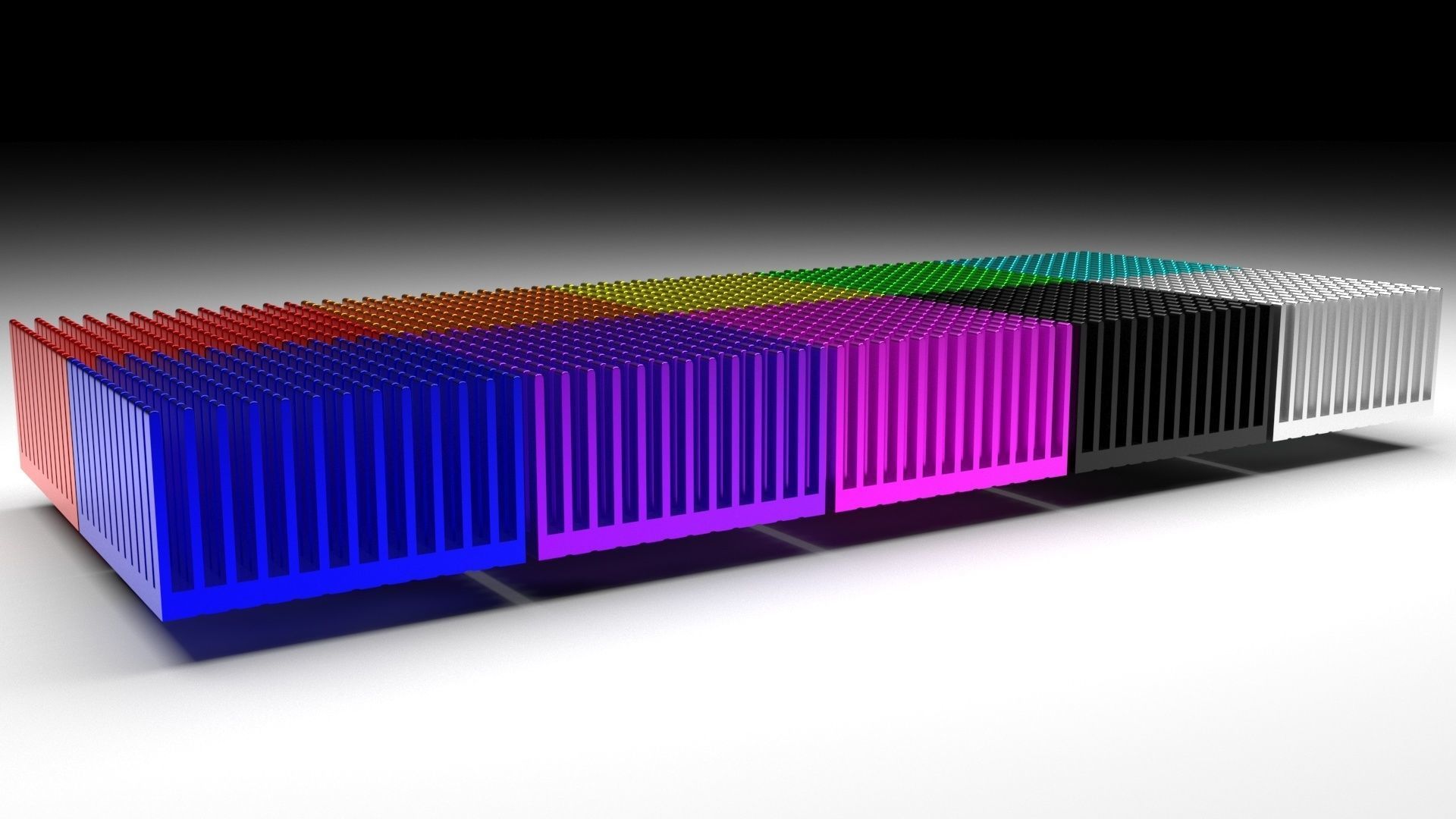 Colored Chipset Radiators Set 3D model_7