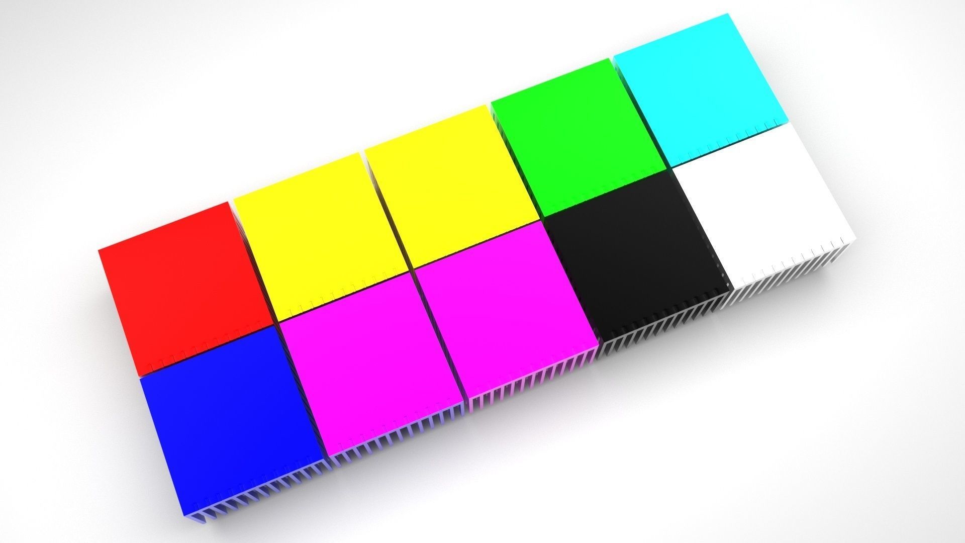 Colored Chipset Radiators Set 3D model_6