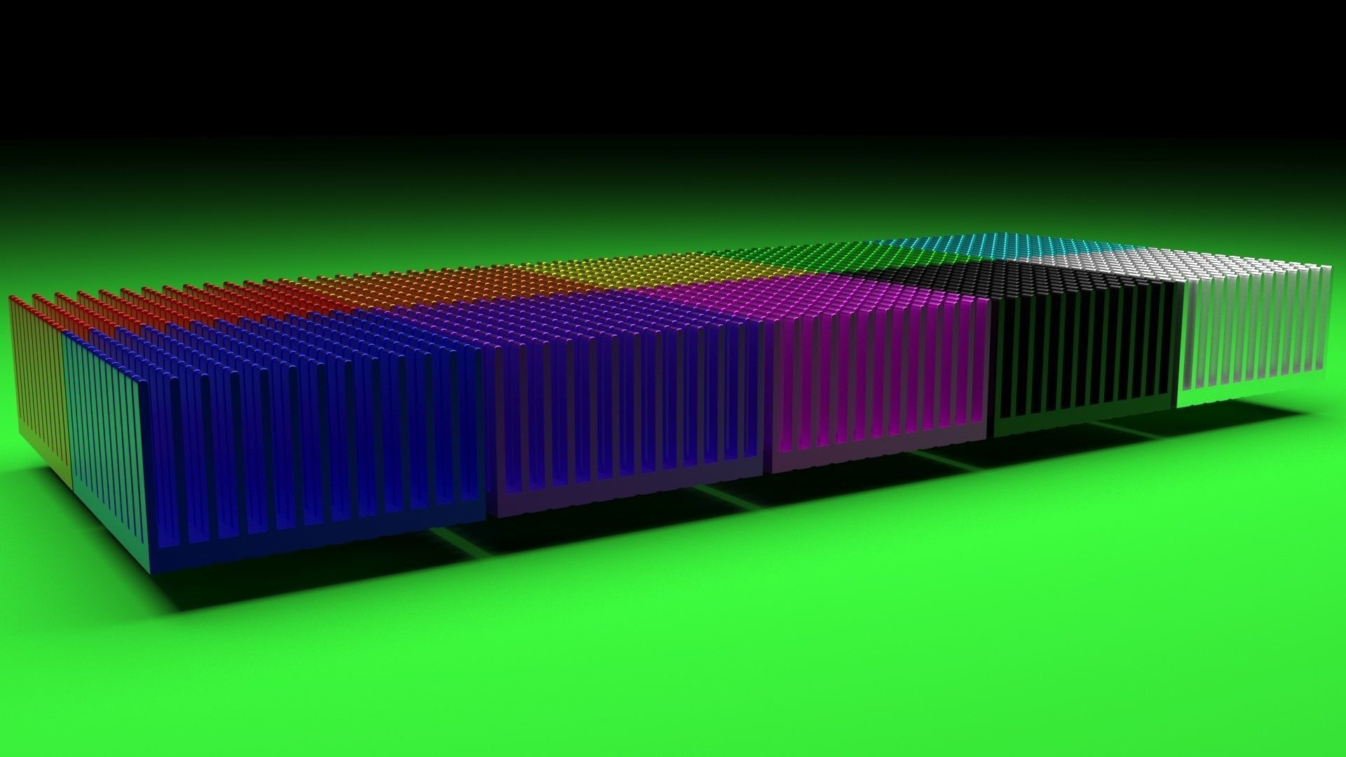Colored Chipset Radiators Set 3D model_8