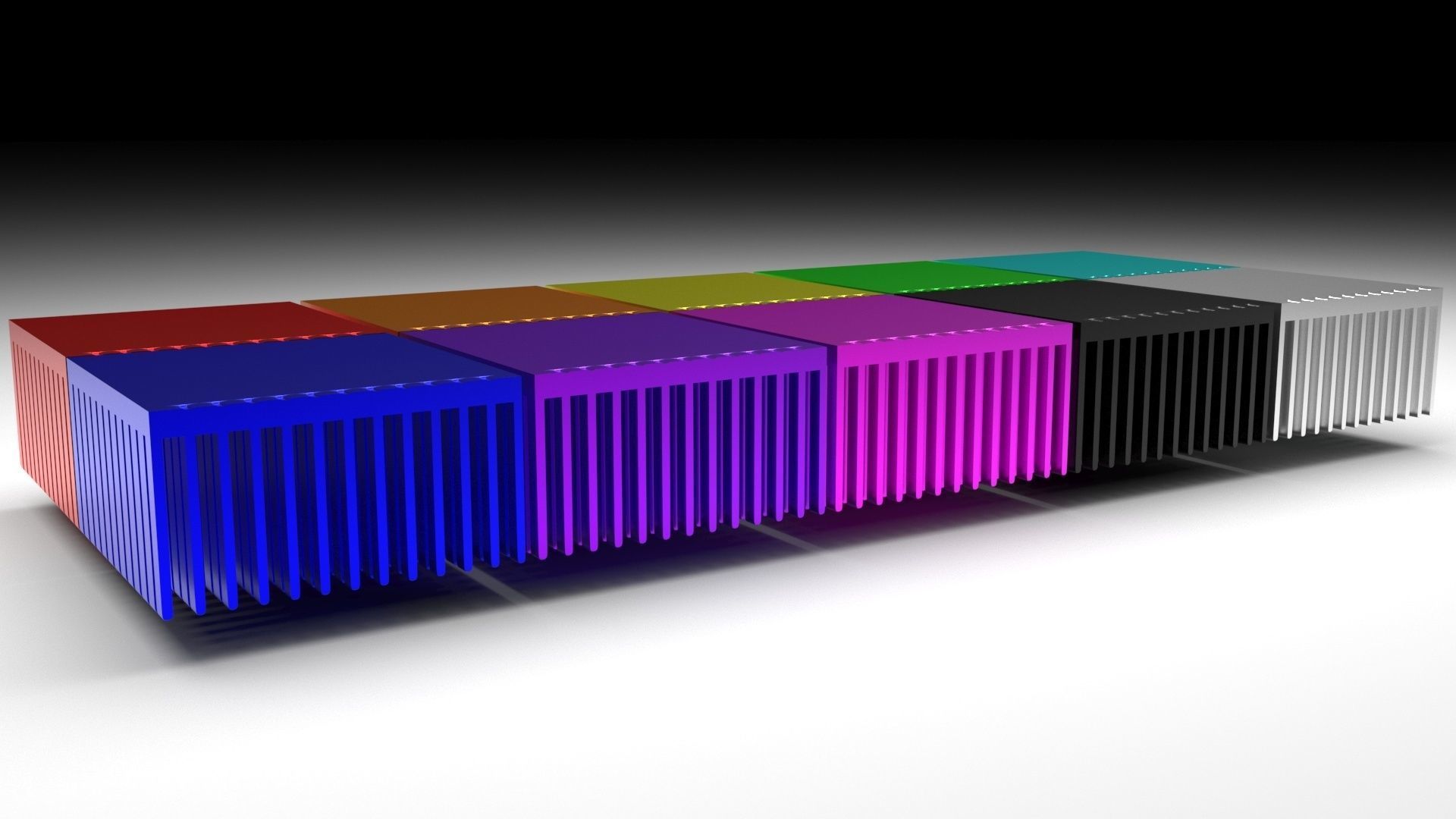 Colored Chipset Radiators Set 3D model_5