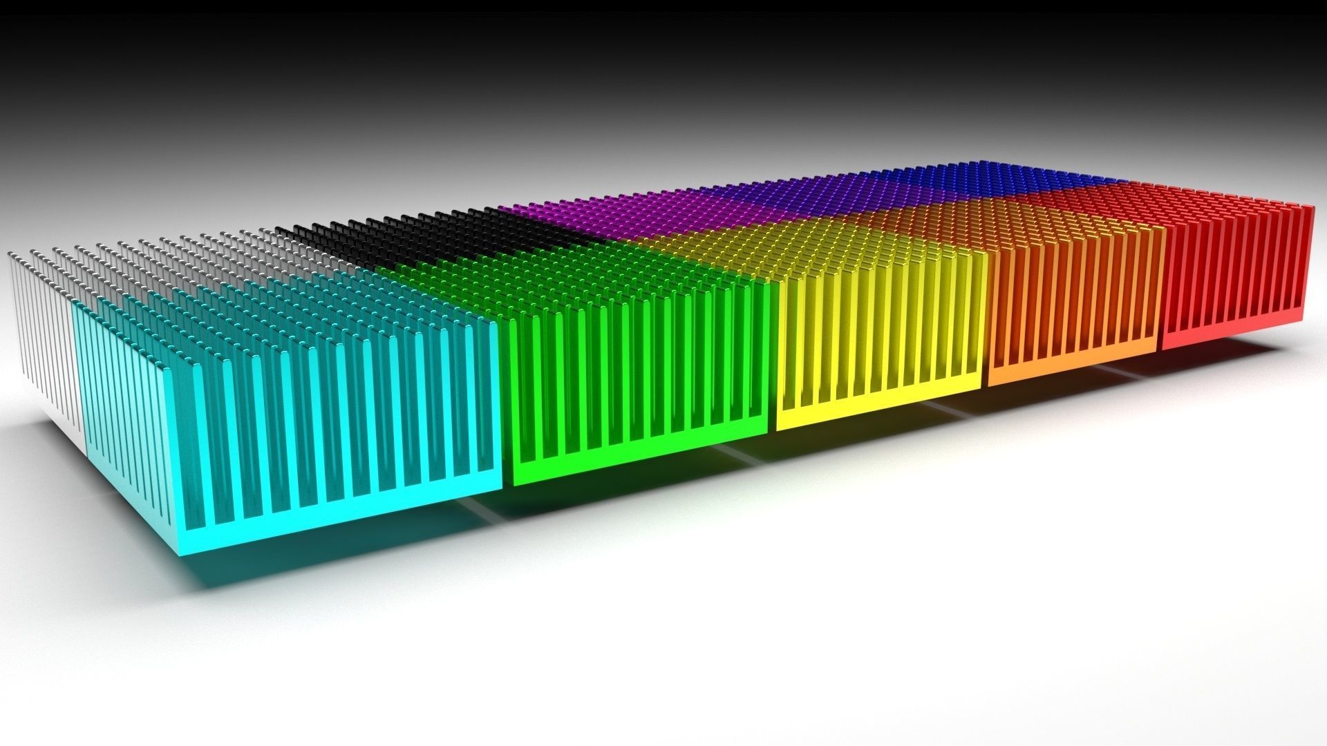 Colored Chipset Radiators Set 3D model_2