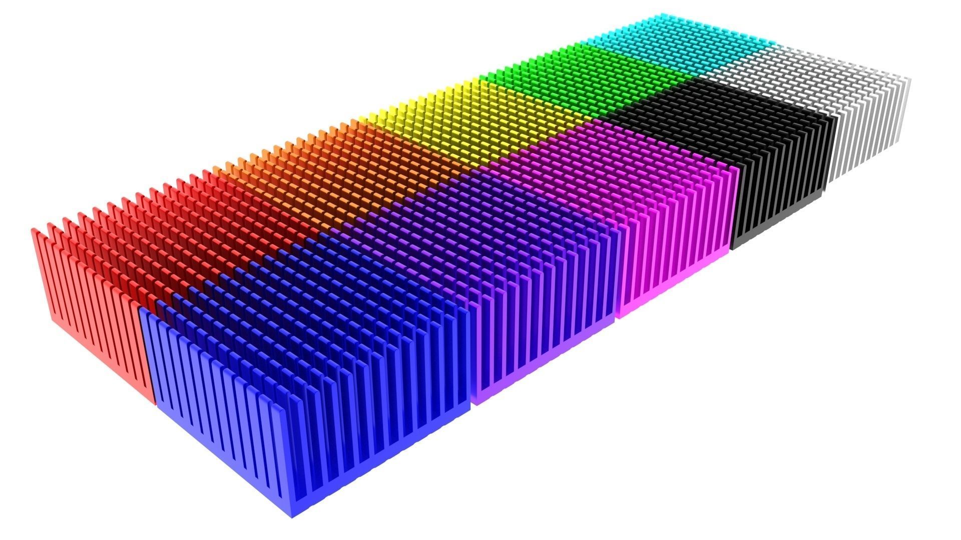 Colored Chipset Radiators Set 3D model_10