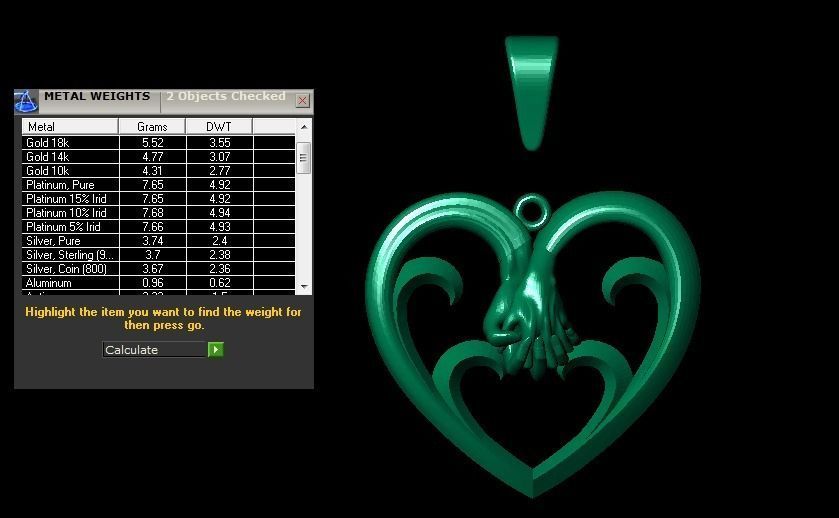 heart holding  hand pendant  3D print model_5