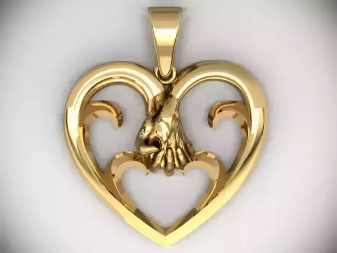 heart holding  hand pendant  3D print model