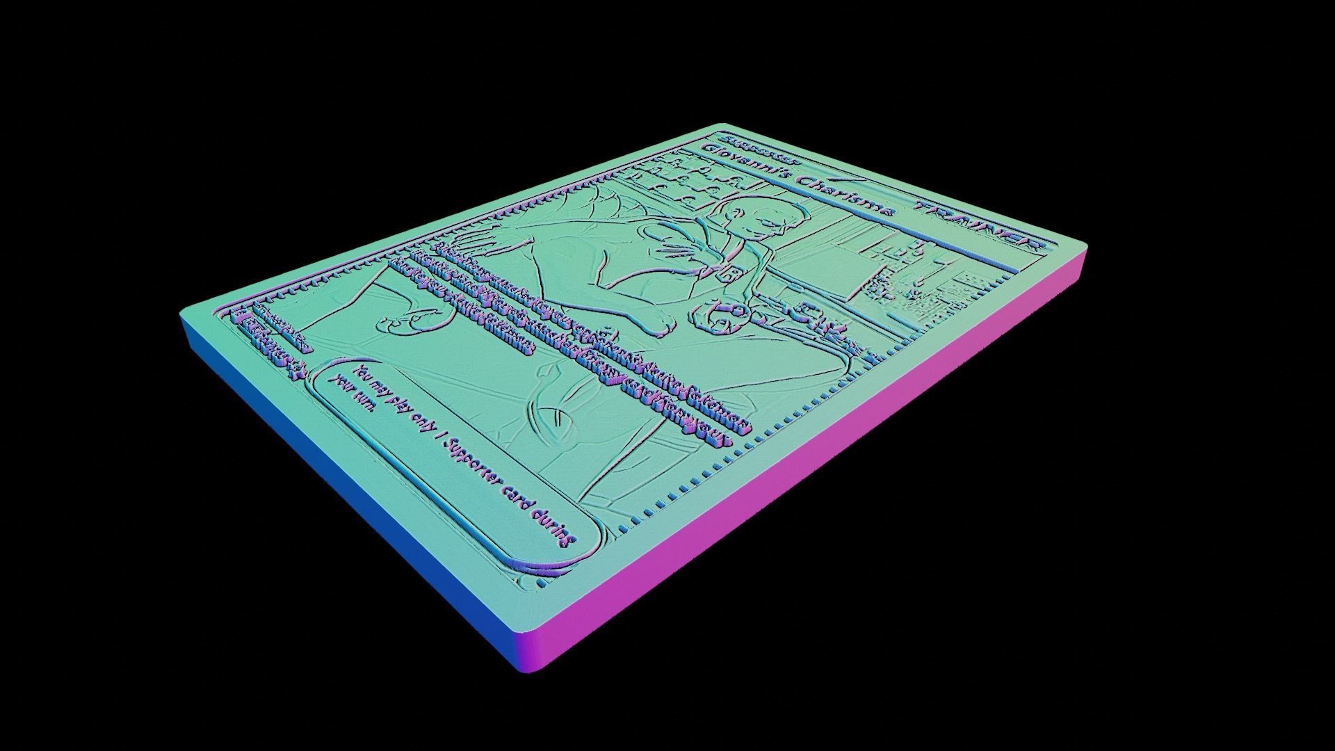 GIOVANNIS CHARISMA POKEMON TRAINER RARE CARD 3D print model_3