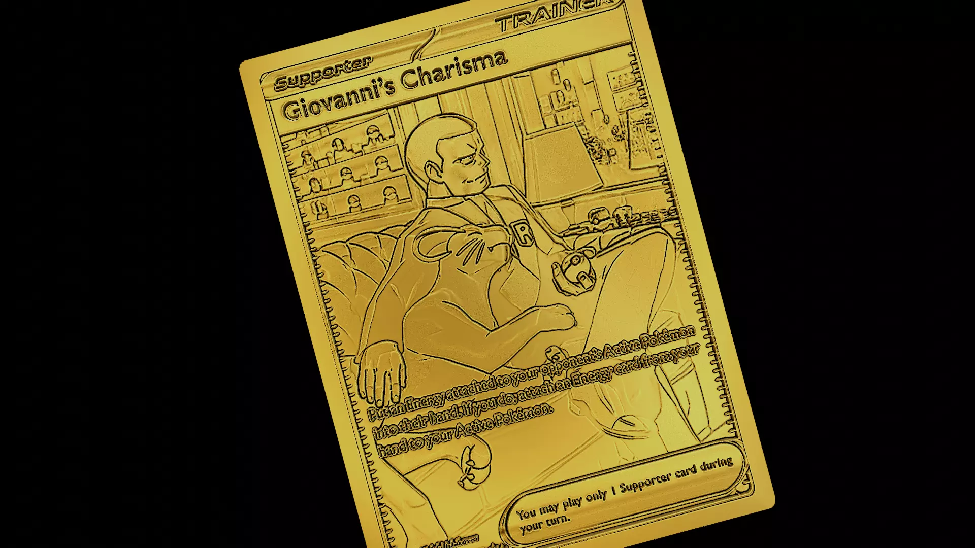 GIOVANNIS CHARISMA POKEMON TRAINER RARE CARD 3D print model_0