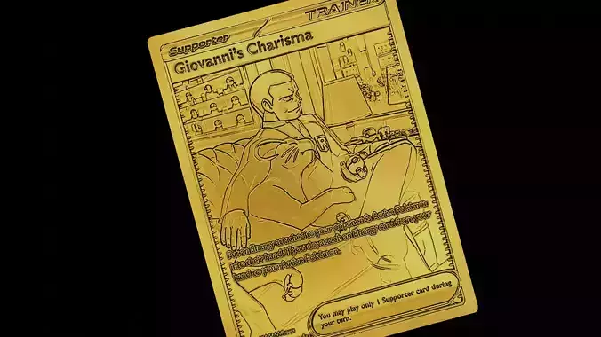 GIOVANNIS CHARISMA POKEMON TRAINER RARE CARD 3D print model