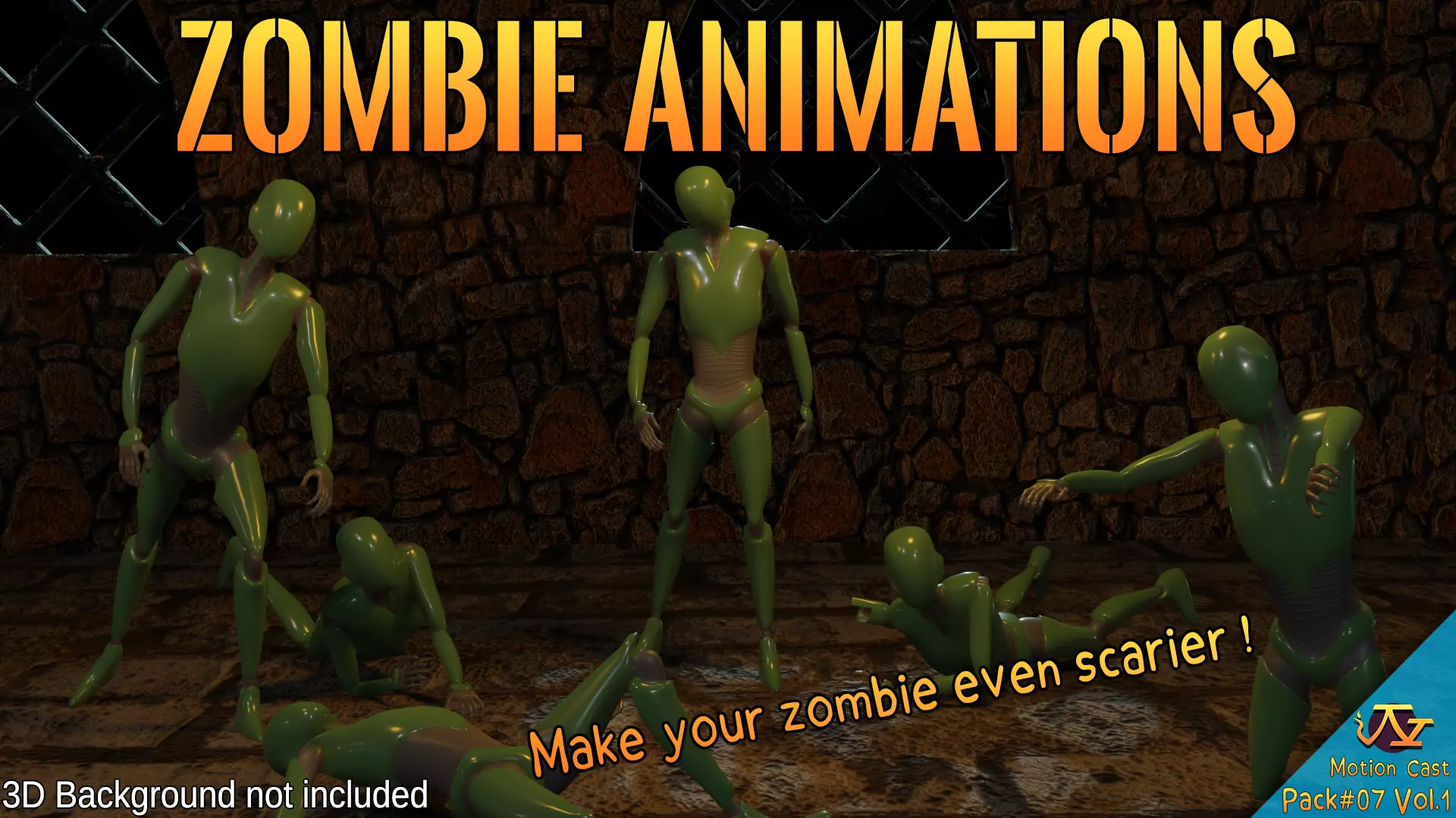 Zombie animations - Motion Cast07 Vol1 3D model