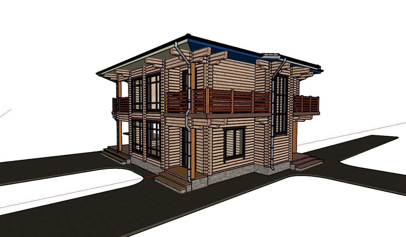 3D model of a wooden house 3D model_14