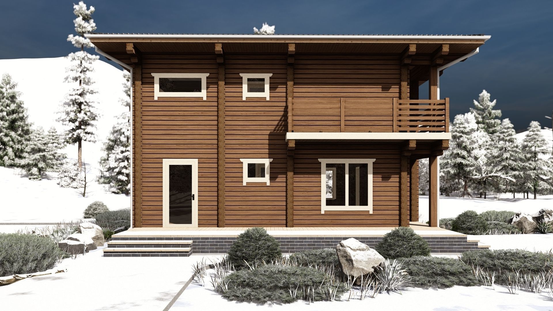3D model of a wooden house 3D model_6