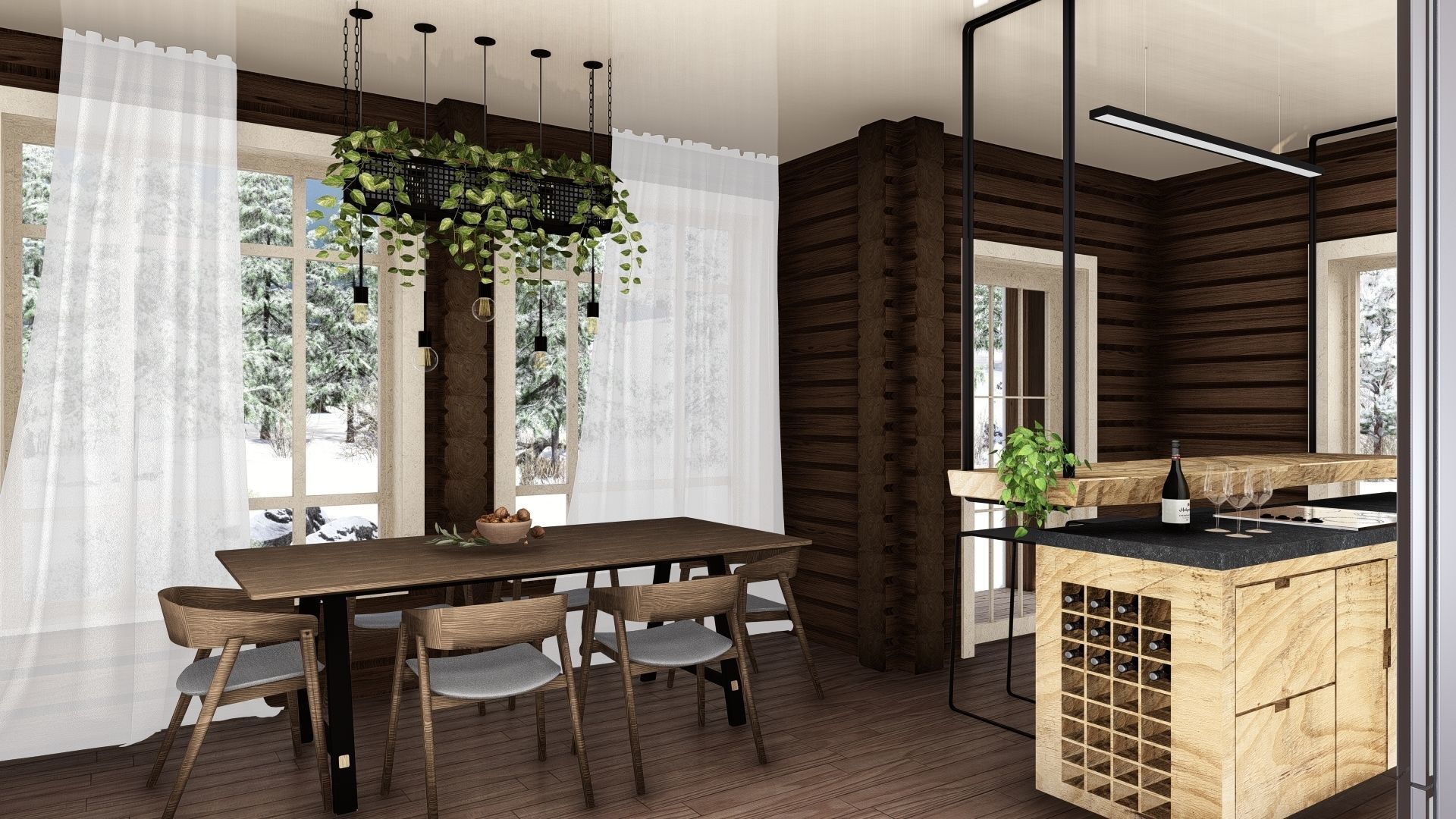 3D model of a wooden house 3D model_9