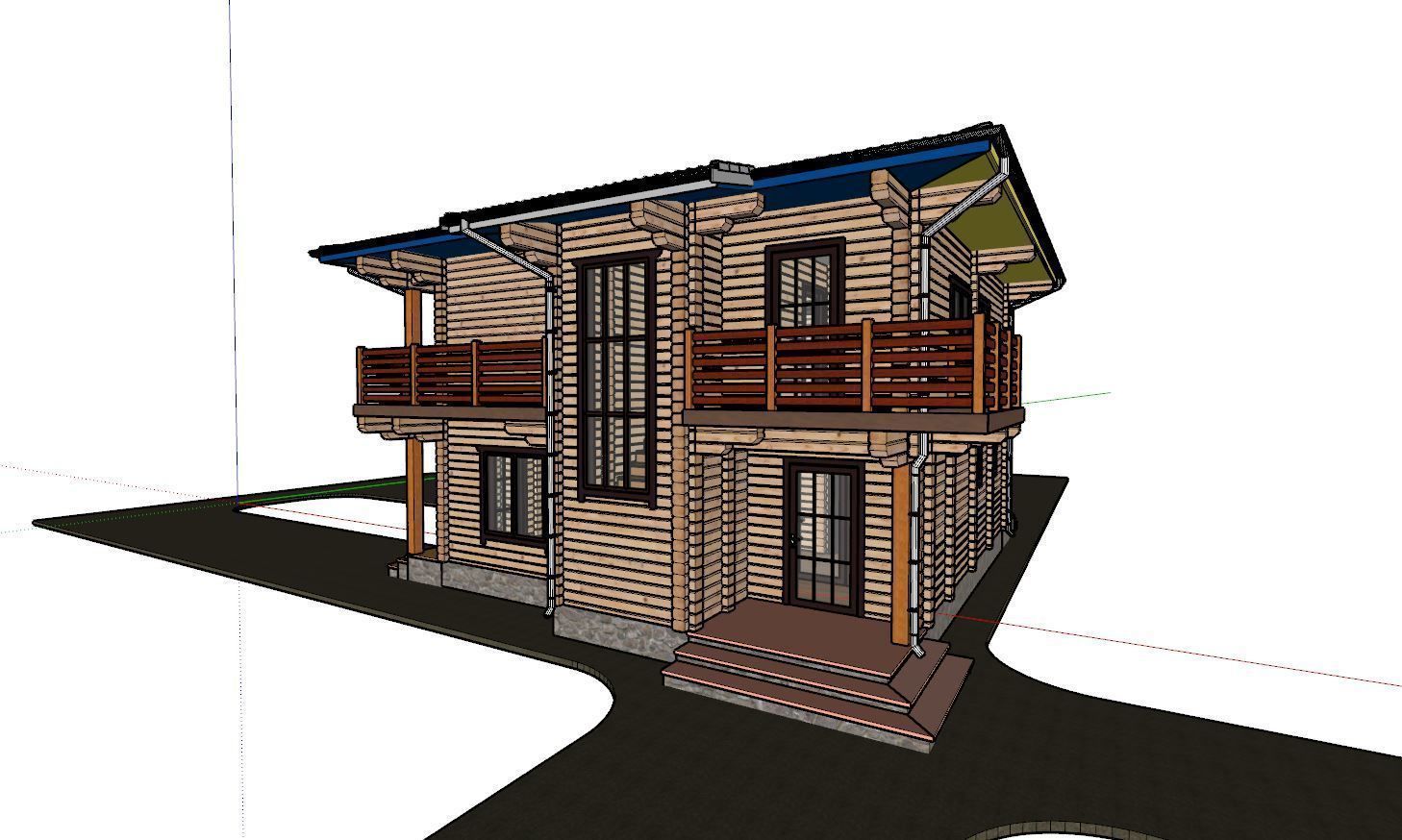 3D model of a wooden house 3D model_11