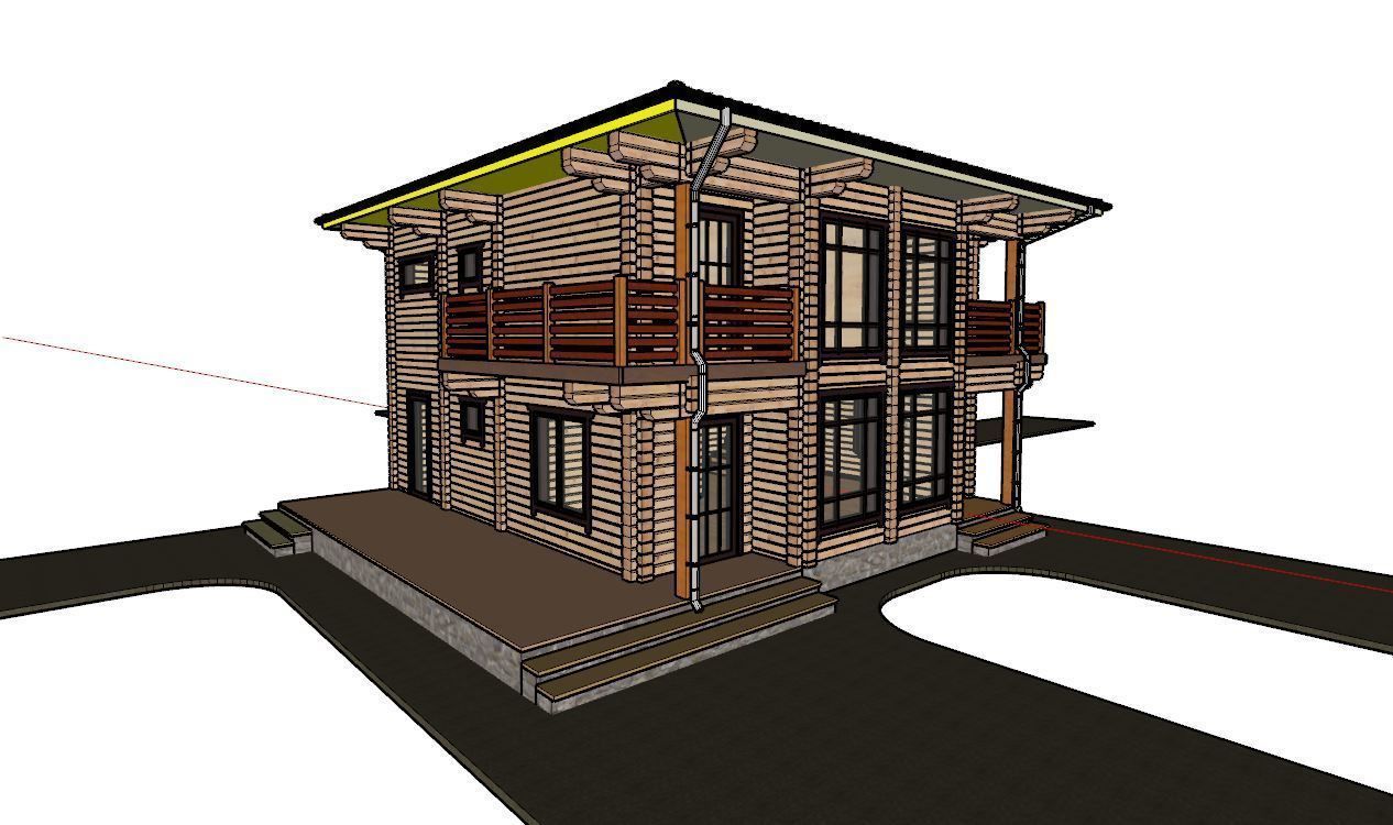 3D model of a wooden house 3D model_13